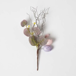 Homescapes Spring Easter Egg and Eucalyptus Pick - Lilac Pink - thumbnail 3