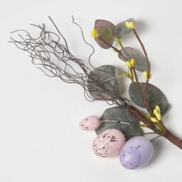 Homescapes Spring Easter Egg and Eucalyptus Pick - Lilac Pink - thumbnail 2