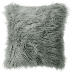 Square Fluffy Faux Fur Cushion Cover 50*50cm - Grey - thumbnail 3