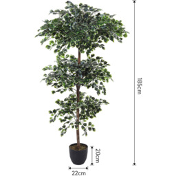 Artificial Zamioculcas Tree in Plastic Pot - Green - thumbnail 2