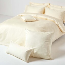 1000 Thread Count Egyptian Cotton Housewife Pillowcase - Cream / 40cm - thumbnail 4