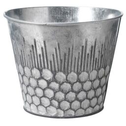 Set of 3 Indoor Zinc Honeycomb Plant Pots - Silver - thumbnail 5
