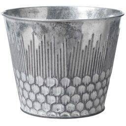 Set of 3 Indoor Zinc Honeycomb Plant Pots - Silver - thumbnail 4