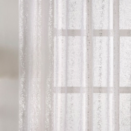 Pair of Slot  Top Sheer Voile Panels with Metallic Shimmer Print - White / 229cm - thumbnail 4