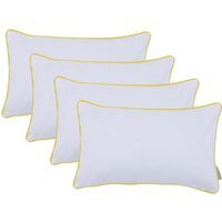 White Rectangular Pillow with Colours Piping Soft Comfy  - Yellow  / 4 - thumbnail 1