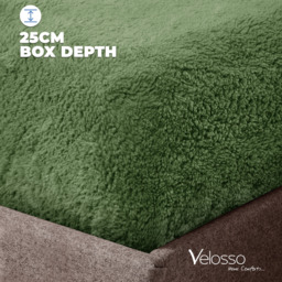 Teddy Olive Soft Cosy Thermal Fleece Fitted Sheet - Olive / Double - thumbnail 3
