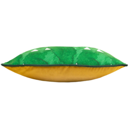 Hide and Seek Santa Printed Piped Velvet Cushion - Green - thumbnail 3