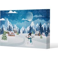 Evening Village Winter Landscape Gallery Canvas - Red / 61cm / 41cm - image 1