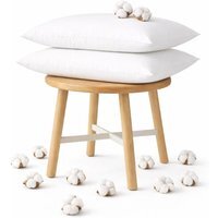 MHG Living Cotton Piped Edge Pillow with Hollowfibre Filling - White / 1