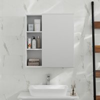 Mayfair Mirror Cabinet with Shelves - White