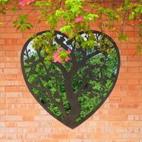 MirrorOutlet Kirkby Metal Heart shaped Tree decorative Garden Mirror - Bronze