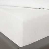 Highams Polycotton 30cm Deep Fitted Sheet - White / Double
