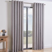 Taylor Blackout Eyelet Curtains - Silver / 168cm / 183cm