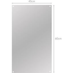 Frameless Rectangle Mirror 450 x 600mm - Silver - thumbnail 5