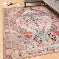 Traditional Medallion Machine Washable Area Rug - Hue - Antique Beige / 60cm x 240cm - image 1