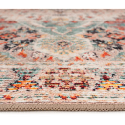 Traditional Medallion Machine Washable Area Rug - Hue - Antique Beige / 60cm x 240cm - thumbnail 5