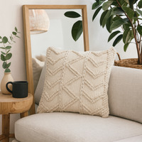 Alda Handwoven Zig Zag Cushion Covers Set of 2 - Cream