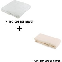 Junior Joy Baby 9 TOG Cot Bed Duvet and Duvet Cotton Cover Set 120x150cm - Cream