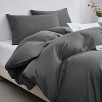 Egyptian Cotton 400 Thread Count Duvet Cover Set - Grey / 230cm