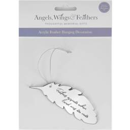 Memorial Acrylic Feather Hanging Decoration - Mirrored - thumbnail 2