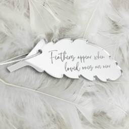 Memorial Acrylic Feather Hanging Decoration - Mirrored - thumbnail 4