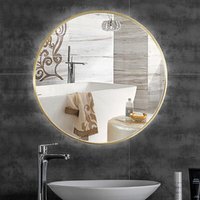 Round Nordic Hanging Makeup Wall Mirror - Gold - image 1