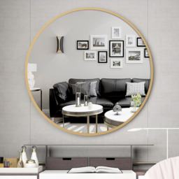 Round Nordic Hanging Makeup Wall Mirror - Gold - thumbnail 5