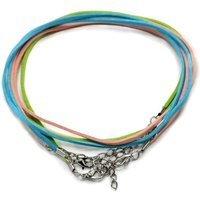 Faux Leather Pendant Cord with Metal Clasp, Assorted Colors - Multi