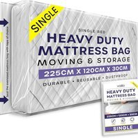 Mattress Bag for Moving - Reusable Waterproof Mattress Cover - Clear / Single / 0.51kg