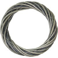 Wicker Green Antique Wash Ring Wreath - Grey Brown