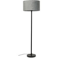 Charlie Black Stem Floor Lamp Light with Velvet Lamp Shade - Pink / No - Grey