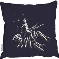 Sign Of The Zodiac Cancer Stylish Cushion - Blue / 60cm