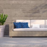 Flowers With Check Grid For Fashion Outdoor Cushion - Blue / 60cm - image 1
