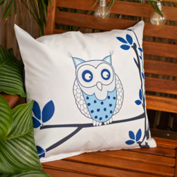 Floral Printed Outdoor Scatter Cushion - Owls Purple / 4 - thumbnail 3