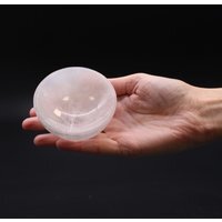 Elegant Selenite Round Bowl for Crystals, Jewelry Decor - White - image 1
