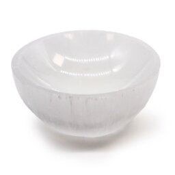 Elegant Selenite Round Bowl for Crystals, Jewelry Decor - White - thumbnail 2