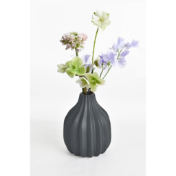 Modern Round Porcelain Vase - Black - thumbnail 2
