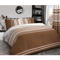 Bold Tonal Stripe Duvet Set - Chocolate / King