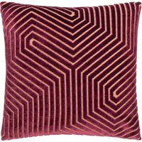 Evoke Cut Velvet Cushion - Burgundy / 45cm / Polyester - image 1