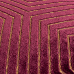 Evoke Cut Velvet Cushion - Burgundy / 45cm / Polyester - thumbnail 4