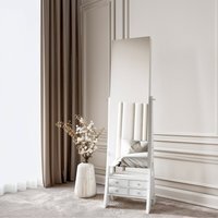 Nikita Full Length Mirror Jewellery Cabinet - White