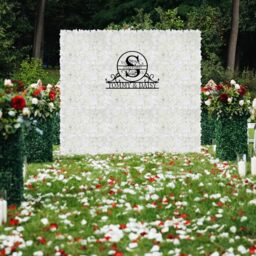 Artificial Flowers Wall Panels - Greyish White - thumbnail 5