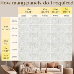 Artificial Flowers Wall Panels - Greyish White - thumbnail 3