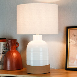 Rustic Amber Table Lamp - White - thumbnail 2