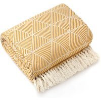 Zahra Blanket Throw - Ochre / 130x150cm - thumbnail 1