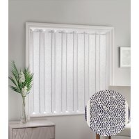 Parma - White Plain Patterned Vertical Window Blind, Pleated Lace Panel Curtain - White / 229cm - image 1