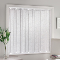 Parma - White Plain Patterned Vertical Window Blind, Pleated Lace Panel Curtain - White / 229cm - thumbnail 2