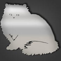Cat Style 3 Silver Acrylic Mirror - Silver / Large