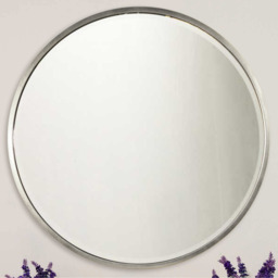 MirrorOutlet Large Round Silver Wall Mirror - 100cm - Antique Silver - thumbnail 2