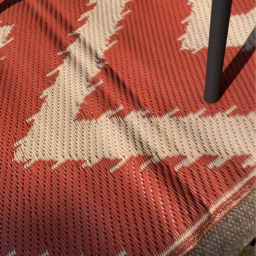 Patterned Outdoor Reversible Garden Rug - Mango Orange & Whisper White - thumbnail 3